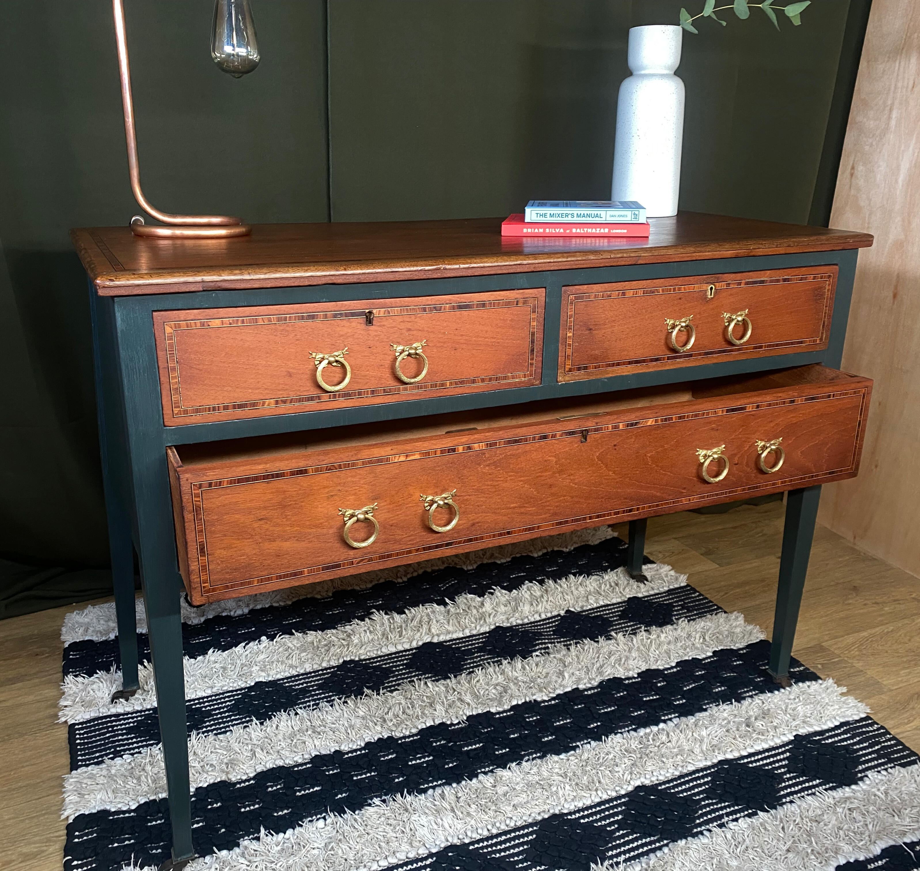Restoring boring studio Vintage Georgian Style Mahogany Desk