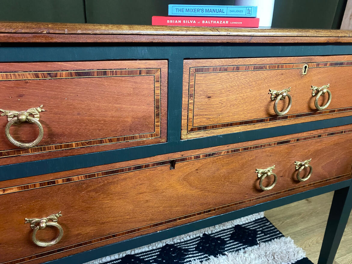 Restoring boring studio Vintage Georgian Style Mahogany Desk