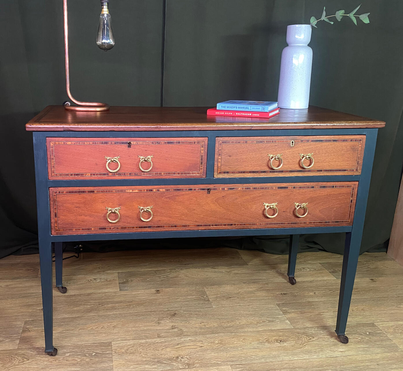 Restoring boring studio Vintage Georgian Style Mahogany Desk