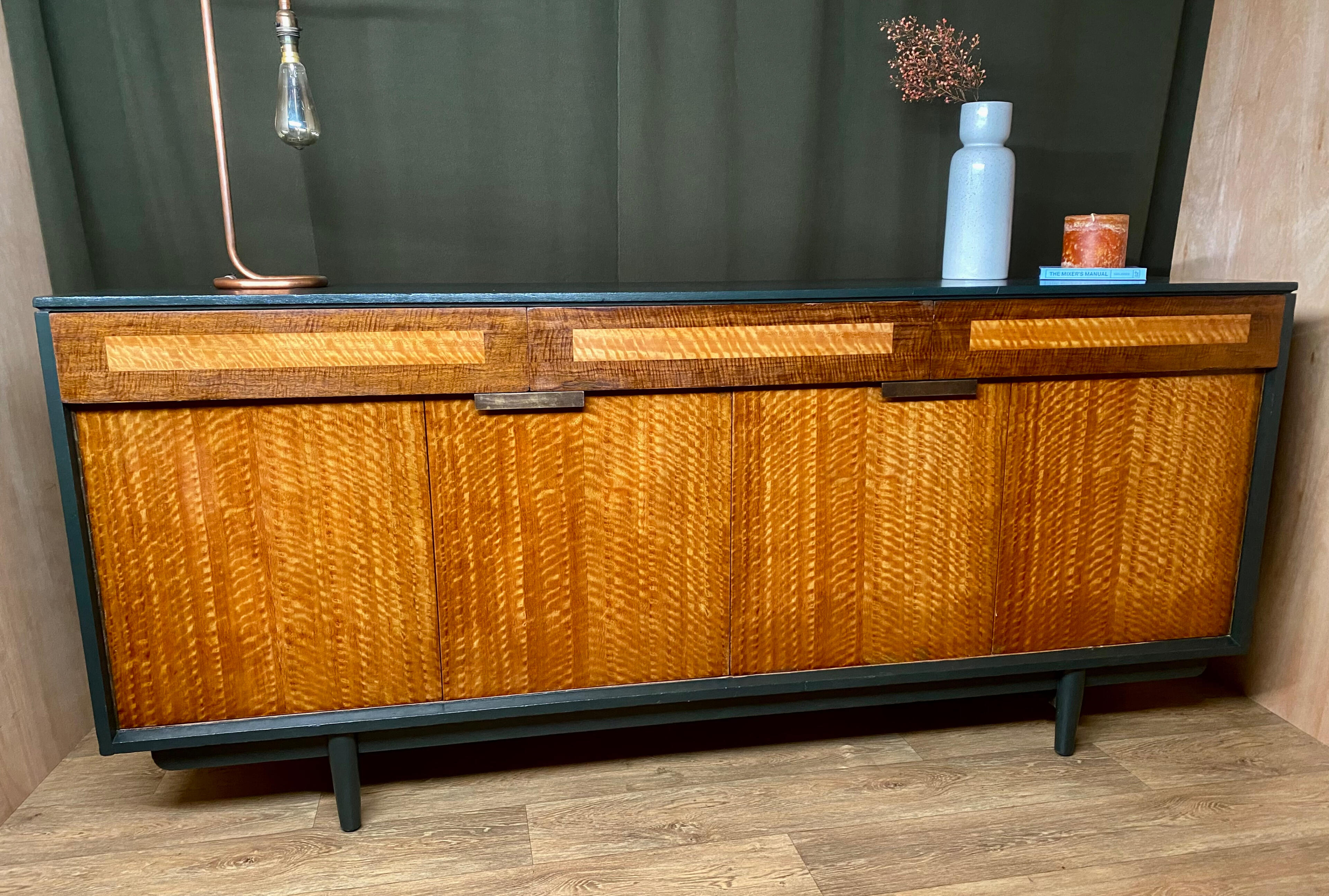 Vintage Lebus Walnut Burr Sideboard Restoring boring studio furniture restoration and upcycling