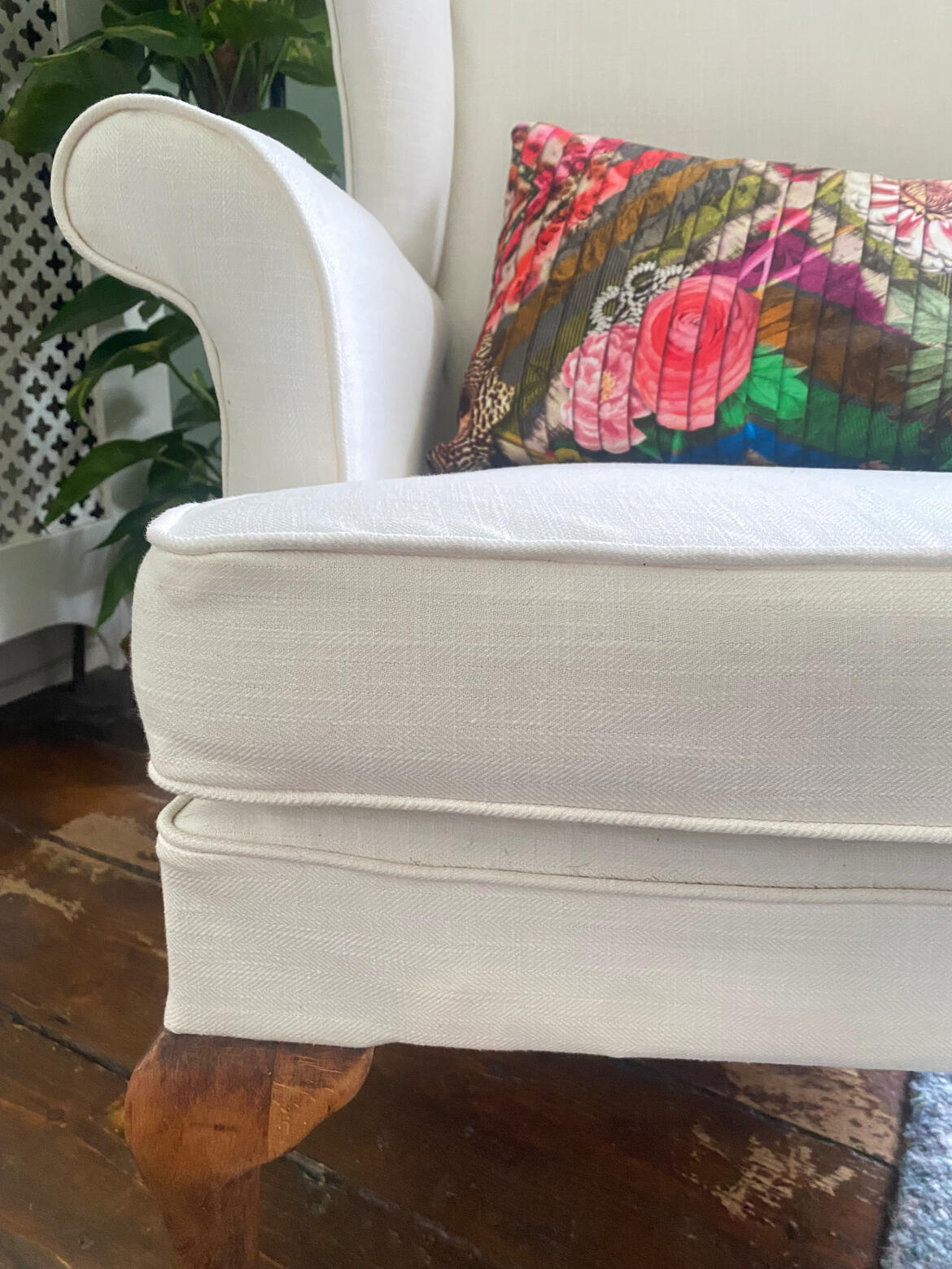 Restoring boring studio Parker Knoll Wing Back Chair in Pure Linen
