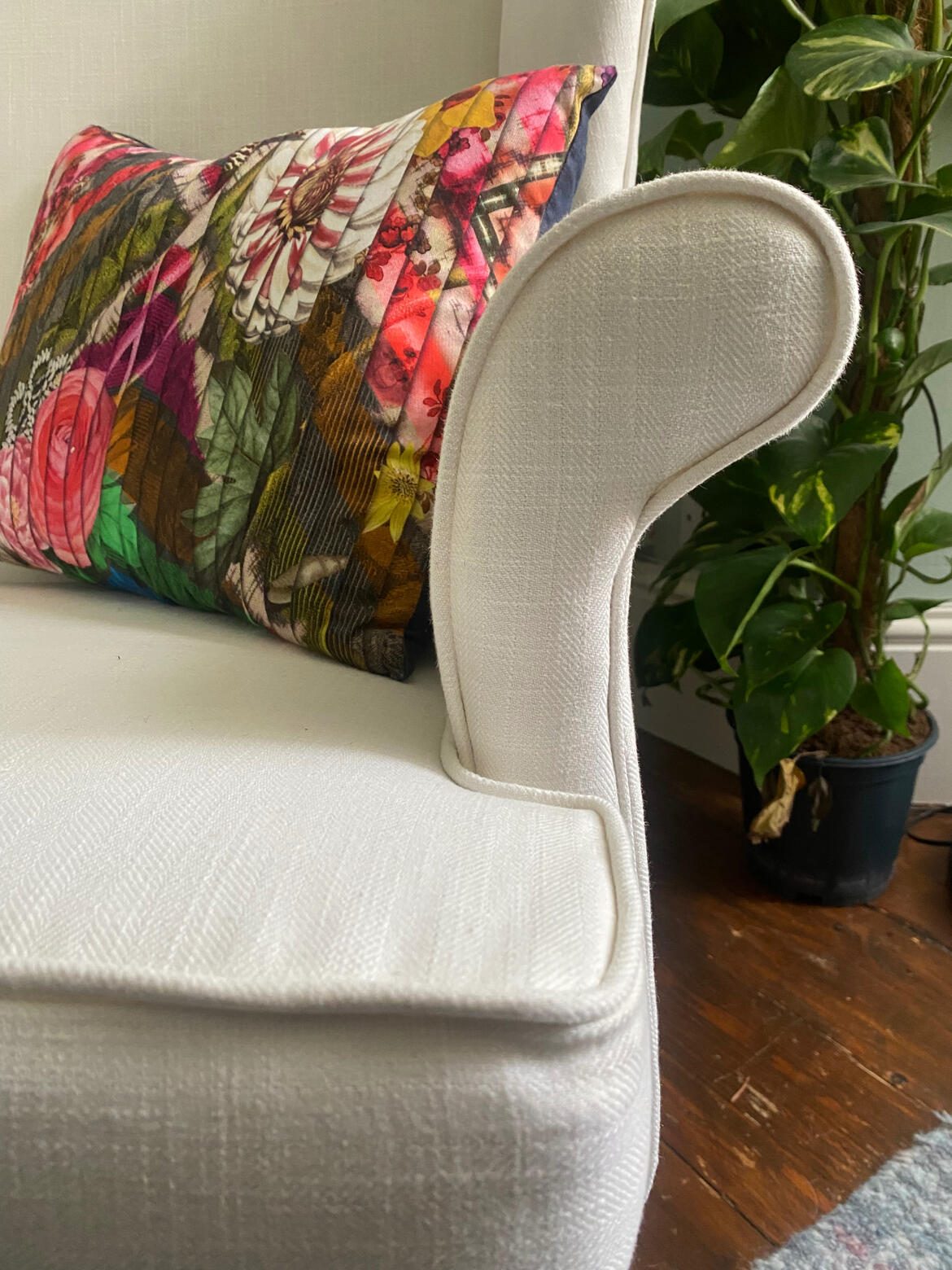 Restoring boring studio Parker Knoll Wing Back Chair in Pure Linen