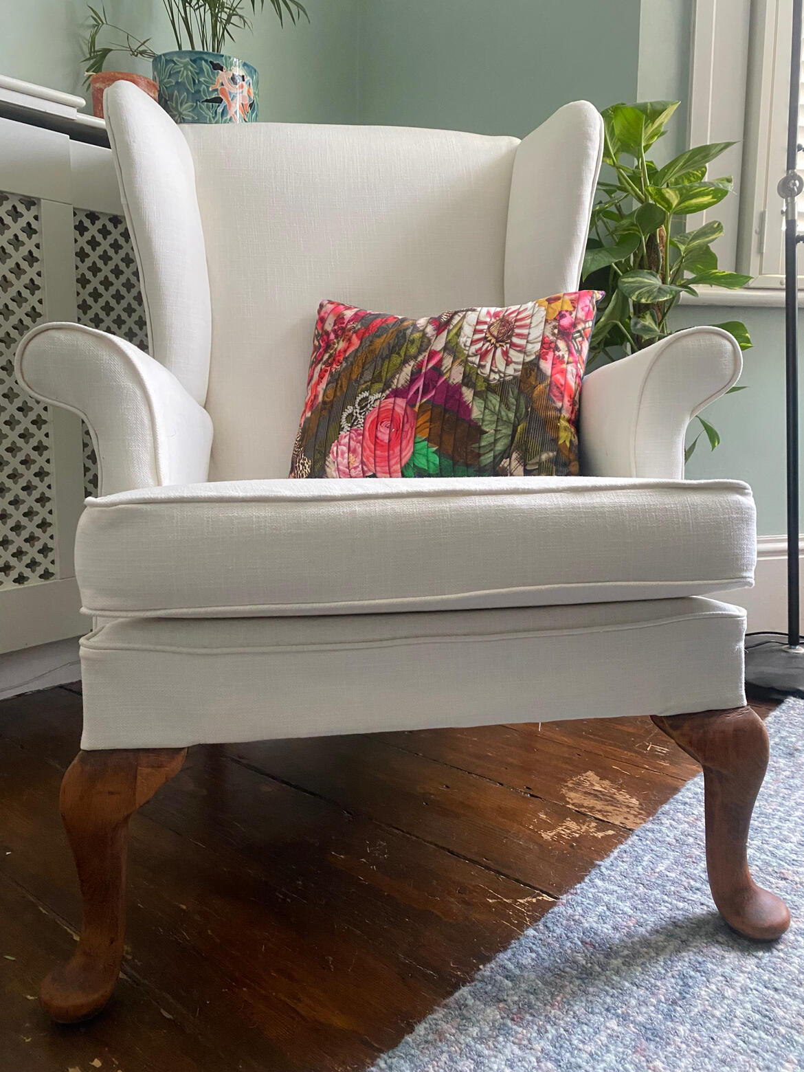 Restoring boring studio Parker Knoll Wing Back Chair in Pure Linen