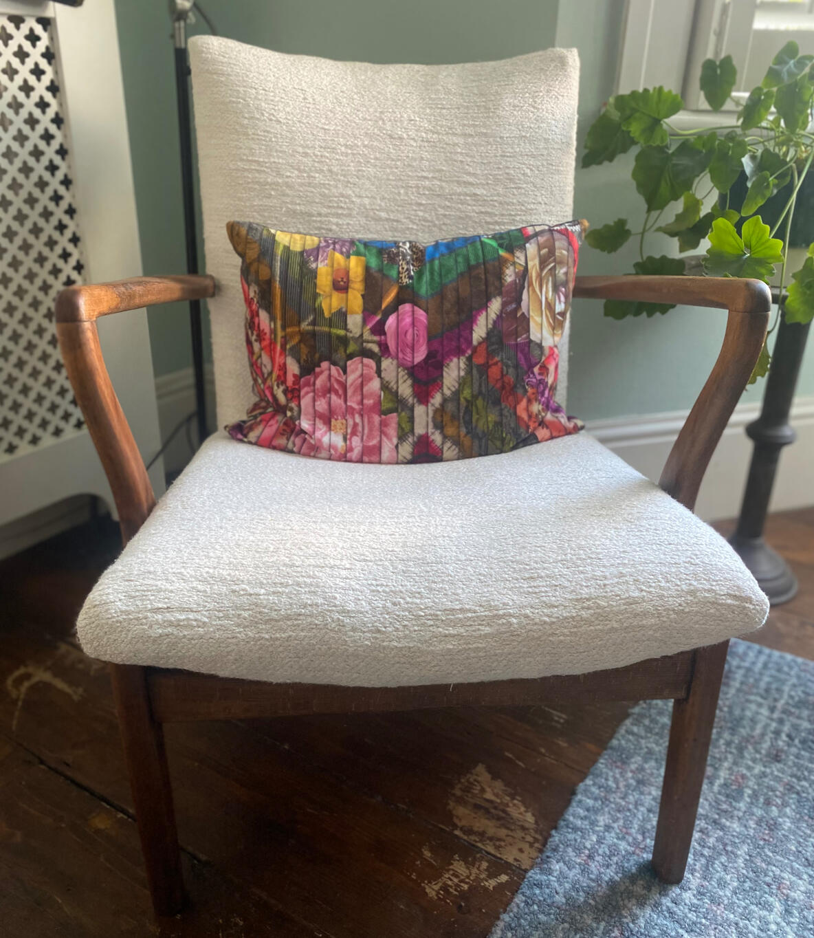 Restoring boring studio Parker Knoll Chairs in Boucle Fabric