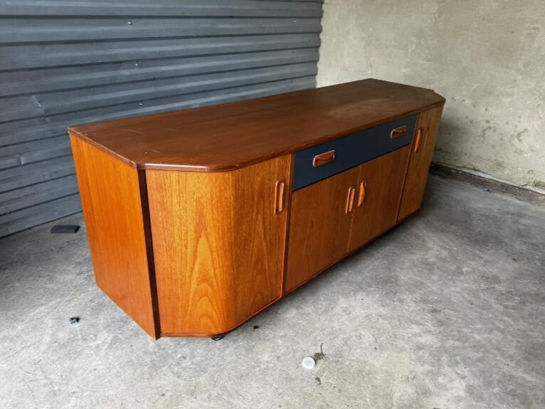 Restoring boring studio G-Plan Fresco Sideboard in Studio Green Farrow and Ball