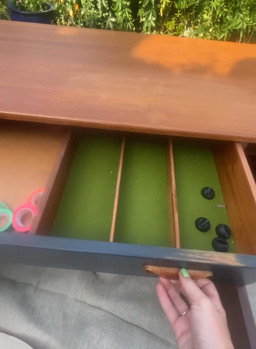 Restoring boring studio G-Plan Fresco Sideboard in Studio Green Farrow and Ball